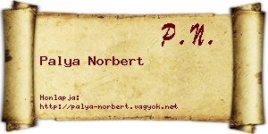 Palya Norbert névjegykártya