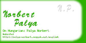 norbert palya business card